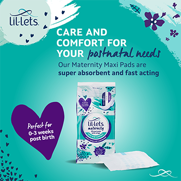 Lil-Lets Maternity Extra Long Maxi Pads with Wings - Mega Pack x