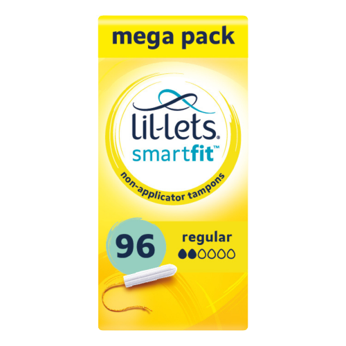 Lil-Lets Non-Applicator Regular Tampons - Mega pack x 96 - Light to Medium Flow