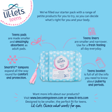 Lil-Lets Teens Starter Pack - with reusable cosmetic bag