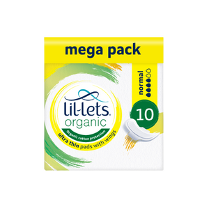 Lil-Lets Organic Normal Pads with Wings- Megapack x 60 - Light to Medium Flow