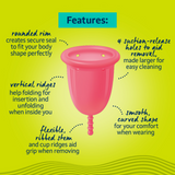 Lil-Lets Reusable Menstrual Cup - Size 2 - For those over 30yrs & Post-Birth
