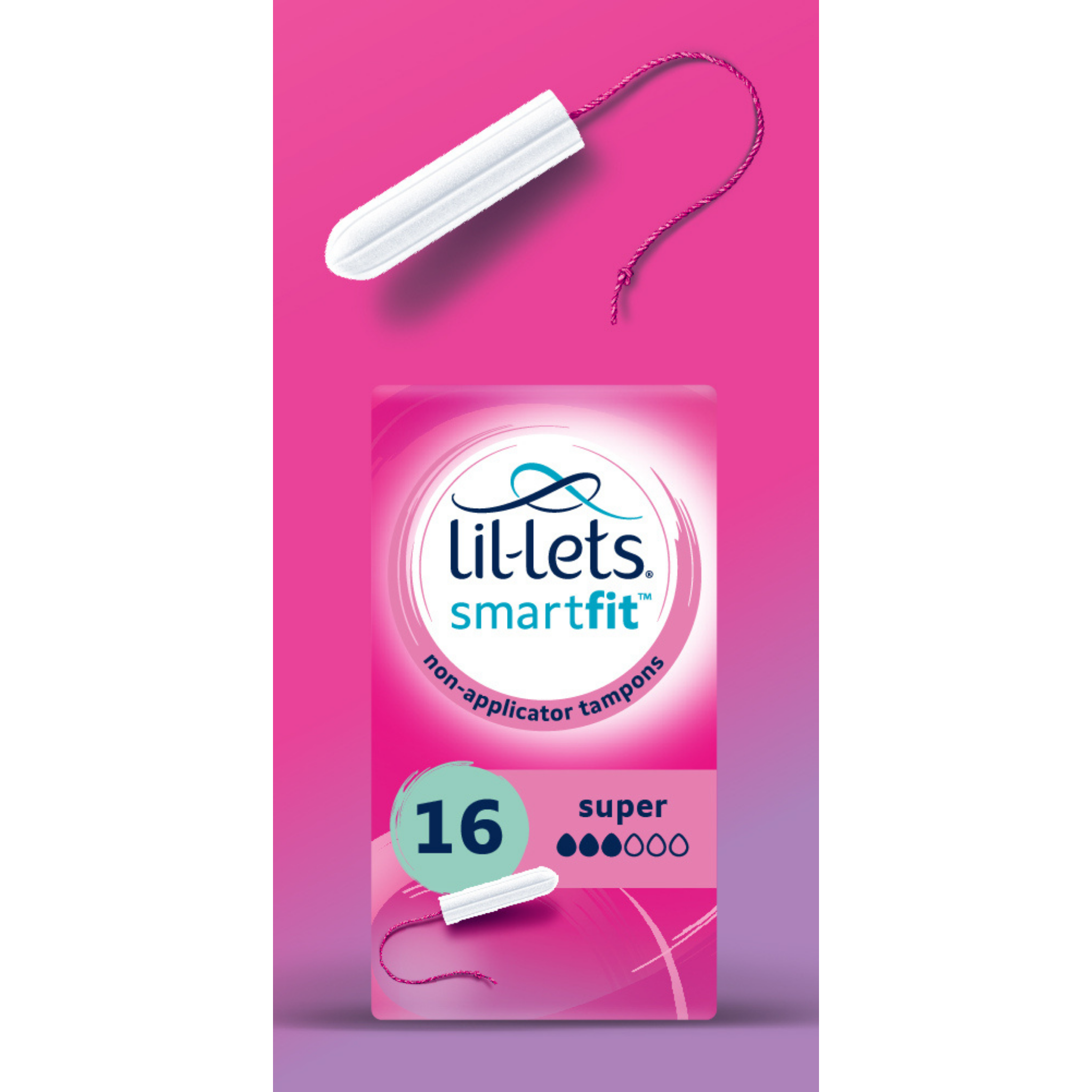 Lil-Lets Organic Non-Applicator Super Tampons - Megapack x 96