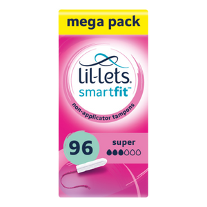 Lil-Lets Organic Non-Applicator Super Tampons - Megapack x 96