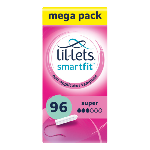 Lil-Lets Non-Applicator Super Tampons - Mega pack x 96 - Medium to Heavy Flow